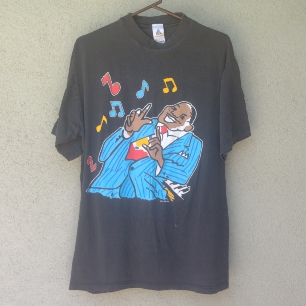 Vintage 90s Five Guys Named Moe Black Graphic Short Sleeve T-Shirt Men's XL